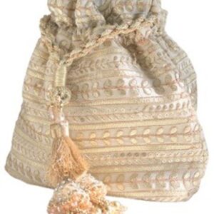 Embellished Potli Bag with Moti Tassel