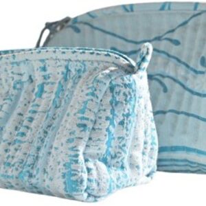 Handcrafted Quilted Travel Pouch Set (Set of 2 pouches)